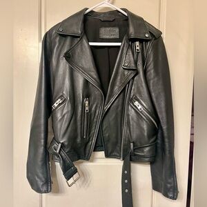 All Saints Black Leather Jacket size 2